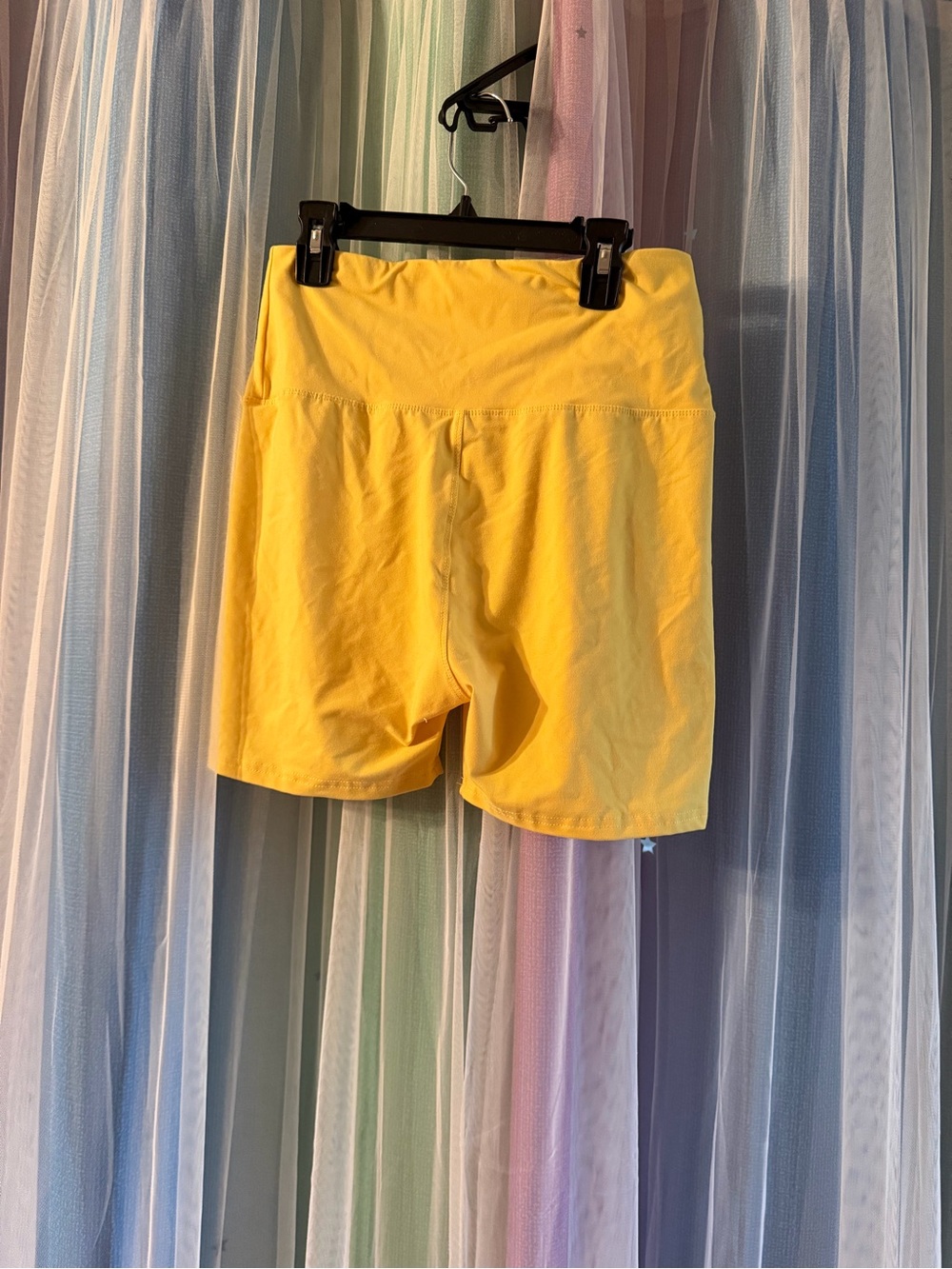 Women's High-Waist Yellow Active Shorts